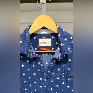 Denim and flower M casual button down